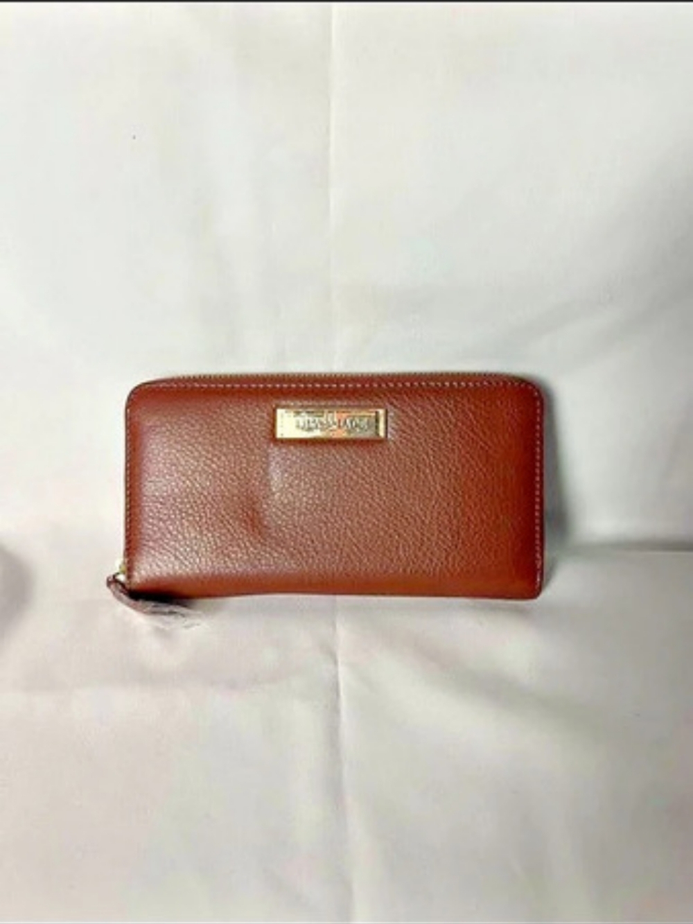 Lily Jade Amber Genuine Leather Wallet Brandy Brown Jade Turquoise Zip Around